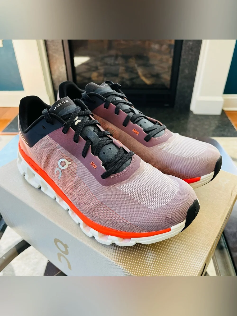 Sz 9.5 On Cloudflow 4 Women's Running Shoes Quartz/Flame 3WD30112312